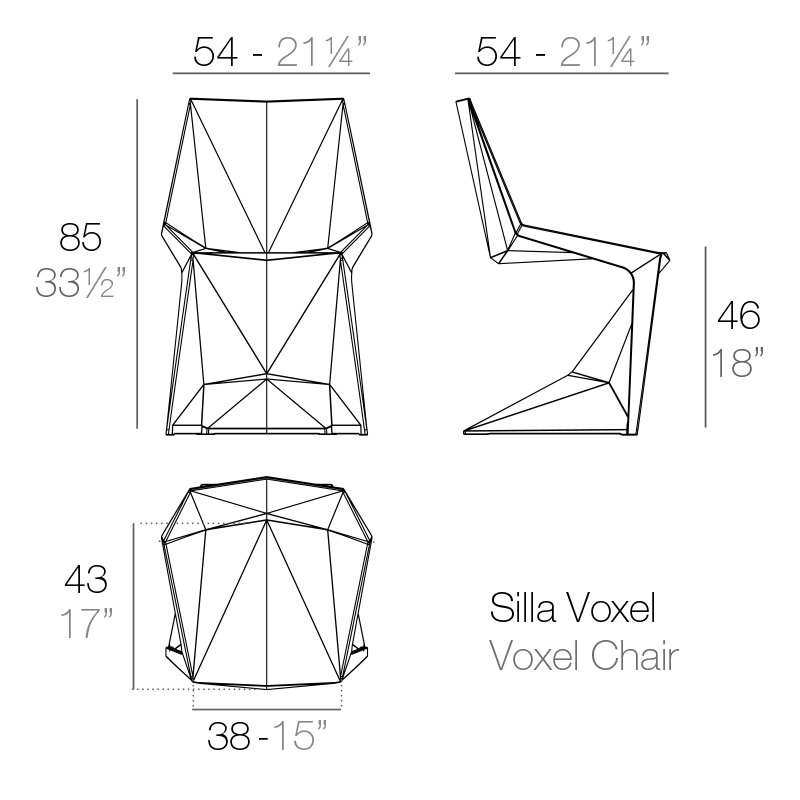 Voxel Stacking Patio Dining Chair, Ecru