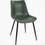 Chaise de salle à manger industrielle en noir avec similicuir rétro vert par LumiSource - ensemble de 2