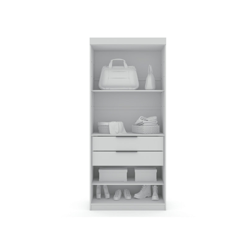 Mulberry 36" Wardrobe Closet In White, White