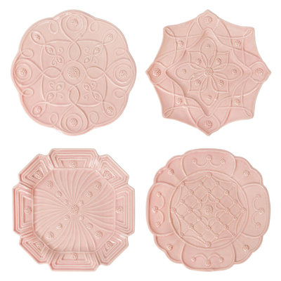 Jardins Du Monde Dessert/Salad Plate Assorted Set/4 - Blush -  Juliska, JMX102S4/51