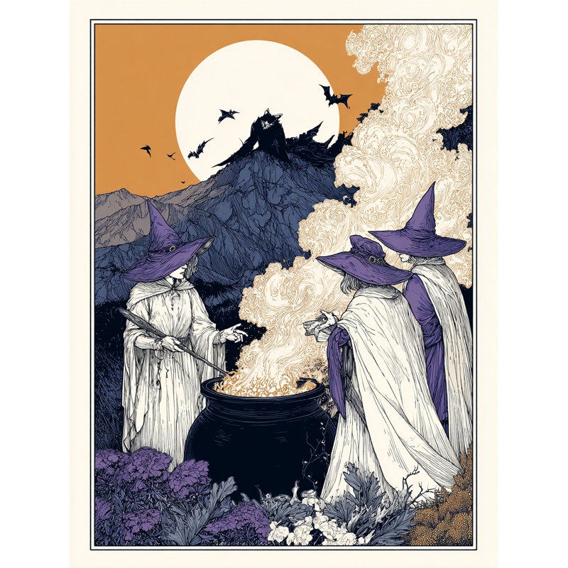 Art mural sur toile Moonlit Witch Gathering