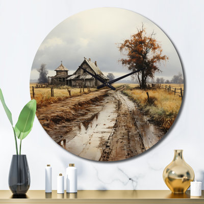 Horloge murale Barns Misty Morning