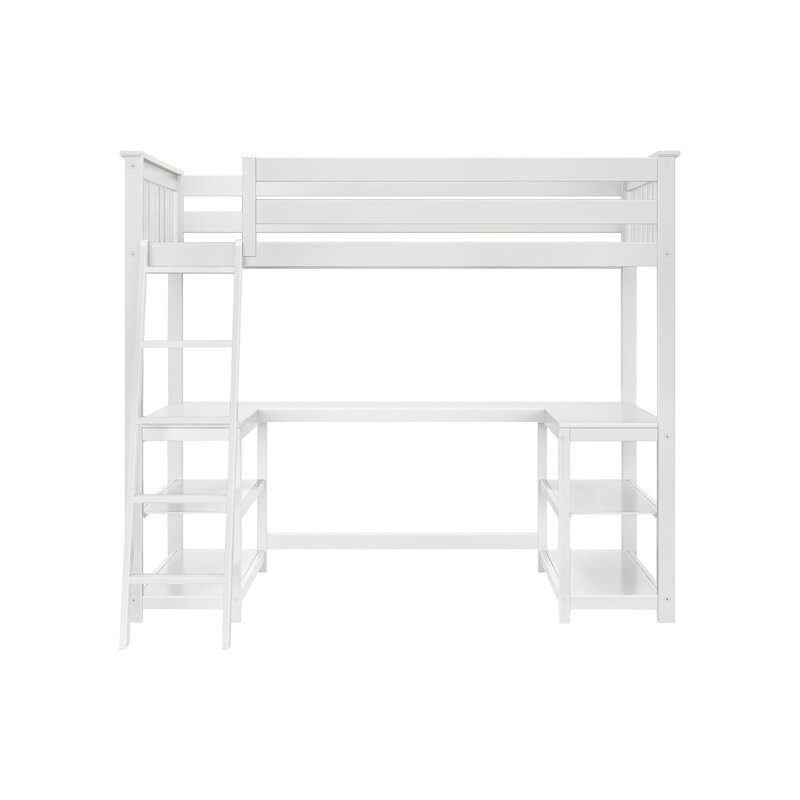 Grovelane Camille Twin Loft Loft Bed With Shelves 