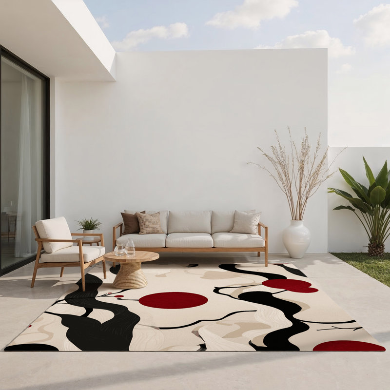 Crimson Moon Indoor And Outdoor Area Rug, Rectangle 1'6" x 2'6"
