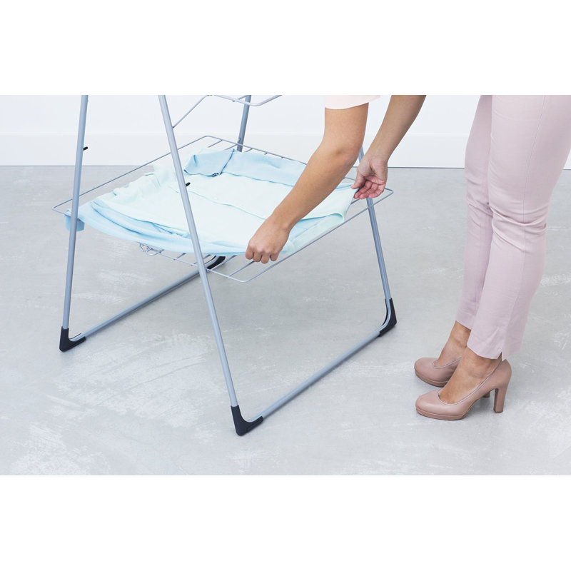 HangOn Metal Foldable Gullwing Drying Rack, Metallic Grey