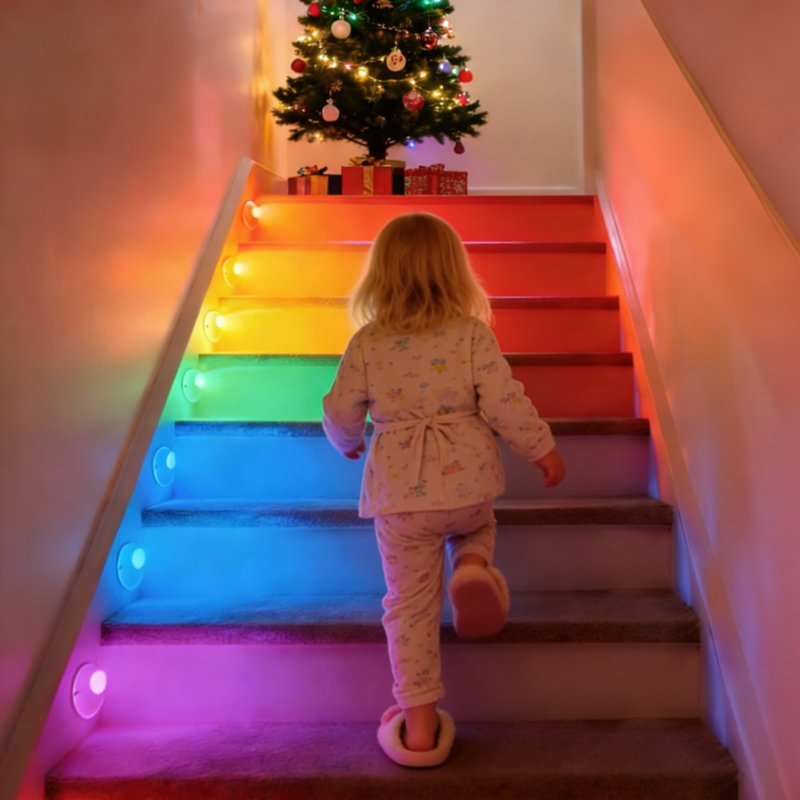 2.7 Inch Wireless Rechargeable RGB Night Light, 8 colors Motion Sensor Light For Hallway, Bedroom