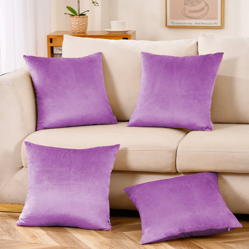 Housse de coussin Jakeryan, Violet, 20 po x 20 po, Housse de coussin seulement - sans coussin