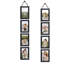 Paquet de 4 cadres photos suspendus 4 x 6 avec corde de chanvre - décoration murale verticale noire texturée, languettes de verrouillage rotatives faciles à installer, présentoir multi-photos pour la maison et le cadeau rustique