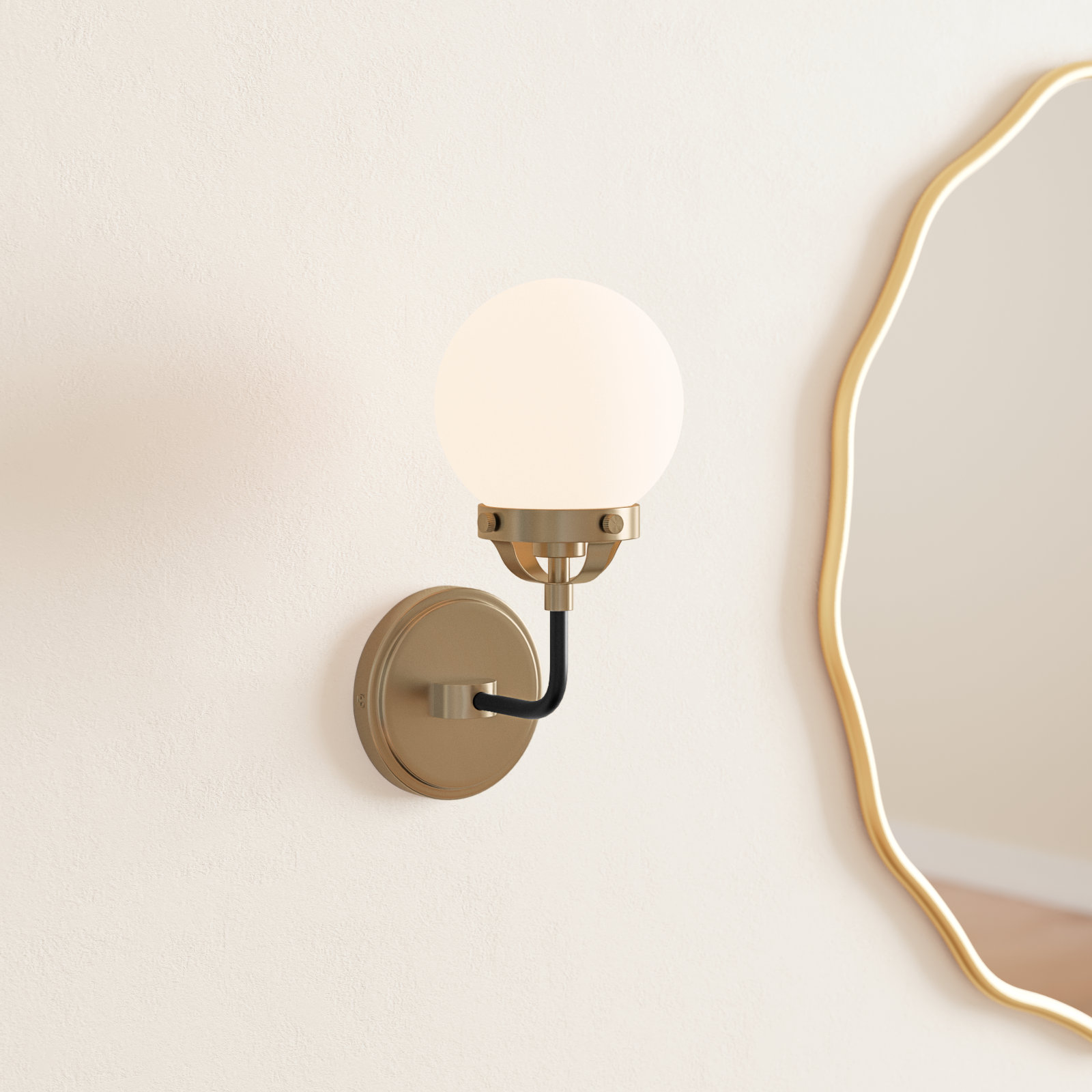 Newport Single Light Armed Sconce, No , Satin Bronze