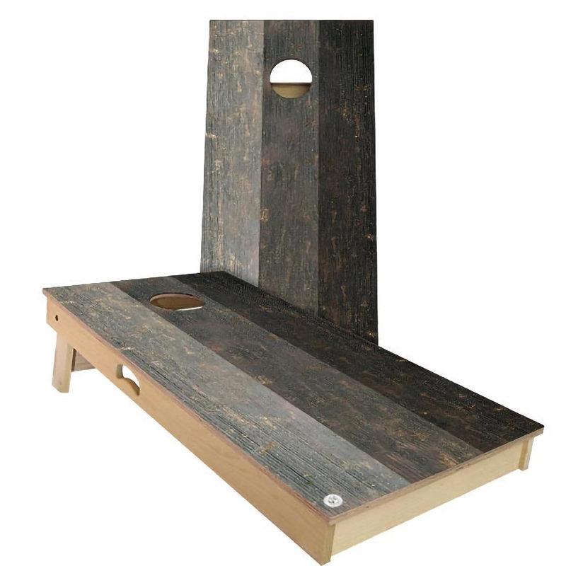 Ensemble de 2 panneaux de cornhole à thème drapeau 2 pi x 4 pi avec étui et lumières, Allemagne, Gris
