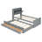 Twin Size Wooden Bed with Storage Headboard and Outlets, Extendable with Twin Trundle and Three Drawers, Grey