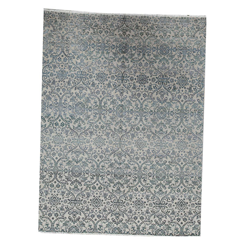 Damask Area Rug in Light Gray