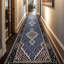 Wool Oriental Area Rug in Blue/Black/White-72450460