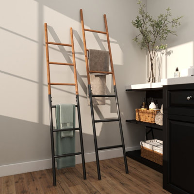 Wood And Metal Blanket Ladder