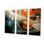 Planète vagues orange et or II - art mural abstrait-143508907-143508906