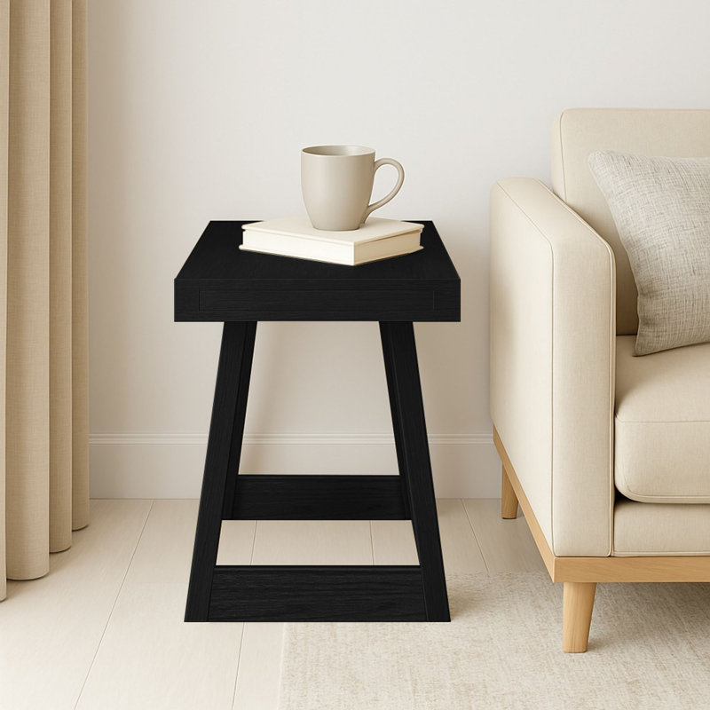 Coleman Rectangular Side Table, 25in, Black