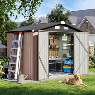 10'x 8' Outdoor Metal Storage Shed with Base