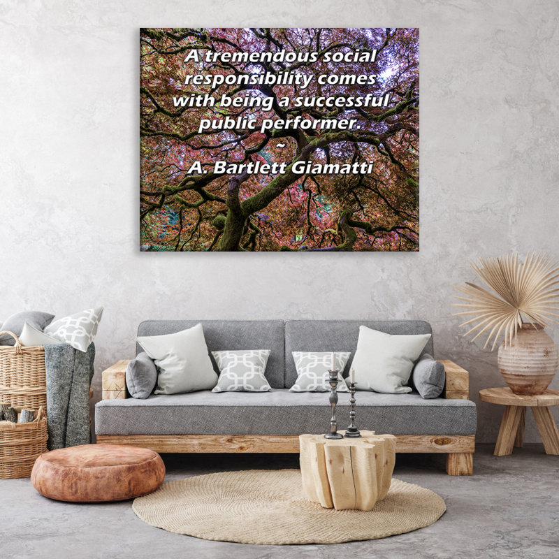 Toile tendue de la galerie ArtsyQuotes par A. Bartlett Giamatti: «Une formidable responsabilité sociale est d'être un artiste public couronné de succès.