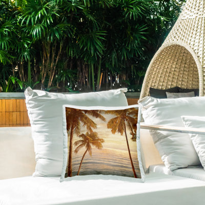 Coussin d'extérieur Palm Tree Beach Scenery