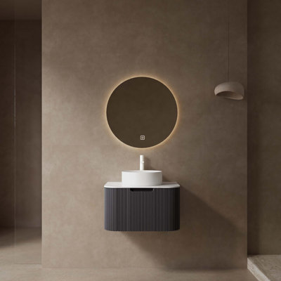 Meuble-lavabo mural flottant avec lavabo (sans robinet)