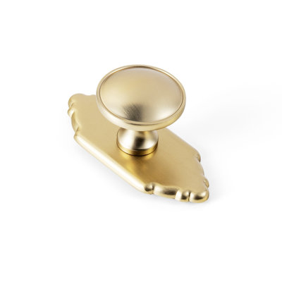 1.3" Diameter Mushroom Knob With Decorative Backplate,Heavy Duty Hardware for Kitchen & Vanity,Refurbishment