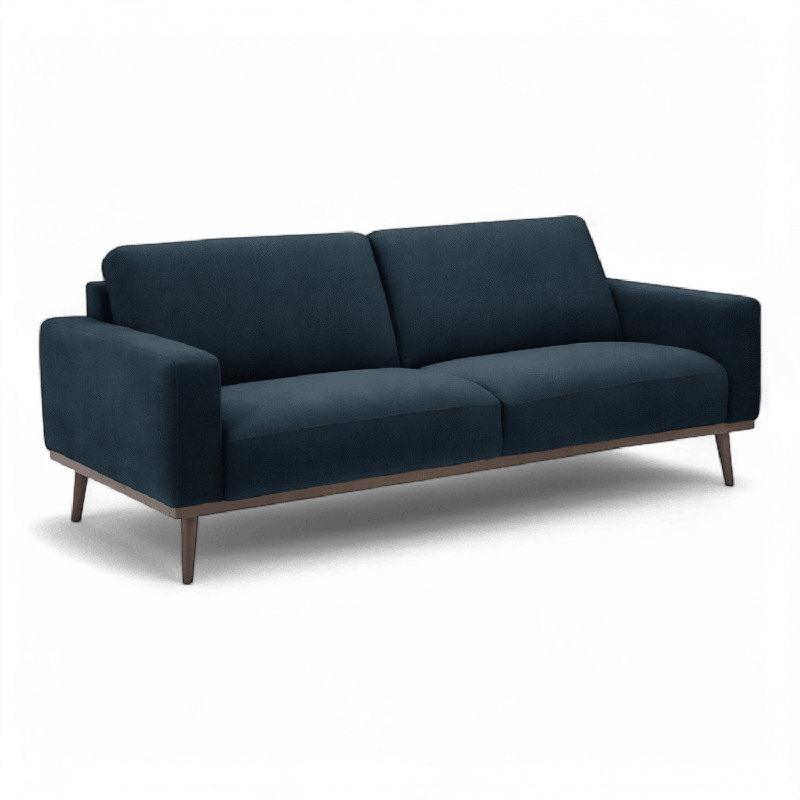 Canapé 3 places Aiden bleu foncé gris, Bleu gris
