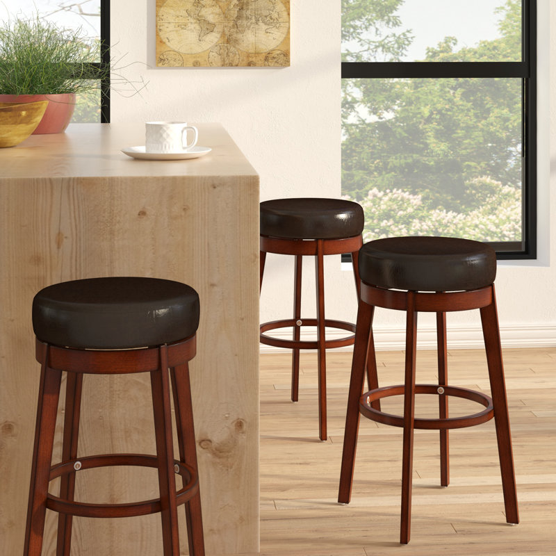 Tabouret de bar et de comptoir pivotant Attis, Brun, Tabouret de comptoir (assise de 24 po de hauteur)