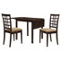 Pecoraro 3-piece Drop Leaf Dining Table Set Cappuccino and Tan