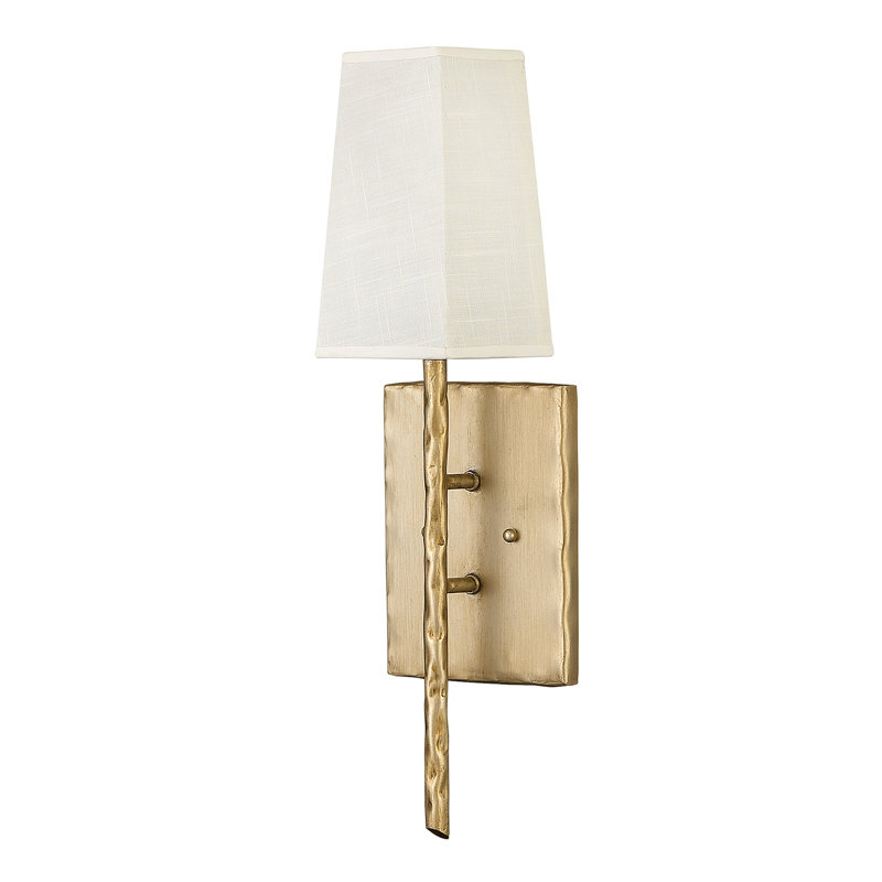Hinkley Tress Single Light Wall Sconce with Hand Hammered Details, Champagne Gold