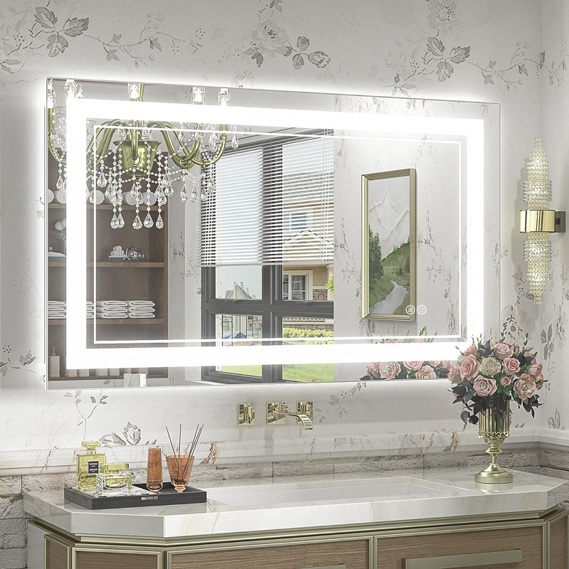  Wayfair Basics® UL Certified LED Anti-Fog Tempered Glass Bathroom/Vanity Mirror , 40" x 24"