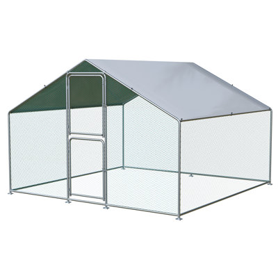 Grand poulailler en métal avec quincaillerie galvanisée, grande cage à volaille extérieure avec couvercle imperméable pour 40 poulets
