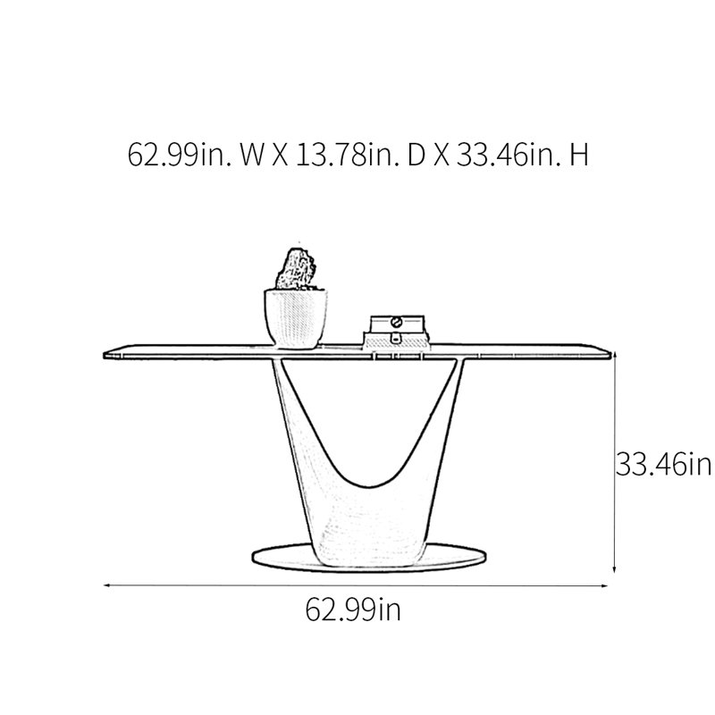 Console Modern Minimalist Art, H 33,46 po x l 62,99 po x P 13,78 po