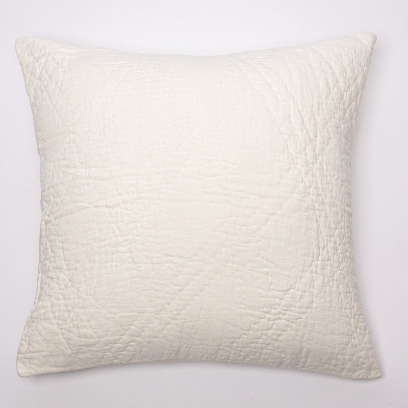 Taie décorative en coton Bohannon - Euro, Euro, Ivoire