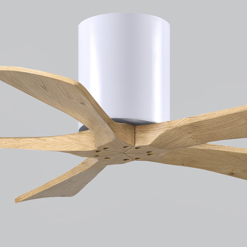 Ventilateur à pales encastré 5 pales Irene, 42", Noir mat, Ton érable clair