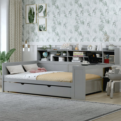 Multi-functional Bed with Size Trundle Bed and Study Desk by Latitude Run