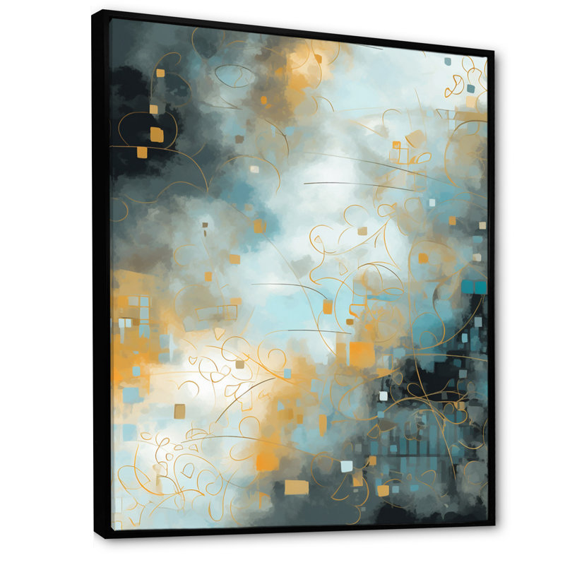 «Norene Abstracted Vibrant Expressions II», reproduction sur toile, H 20 po x l 12 po x P 1 po, Cadre flottant noir
