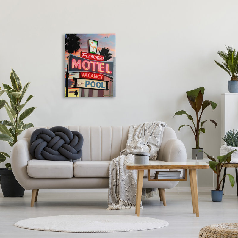 "Tropical Flamingo" sur toile par Larry Grossman, H 30 po x l 24 po x P 1,5 po