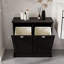 Armoire de trieur de linge inclinable à deux compartiments-2137588409