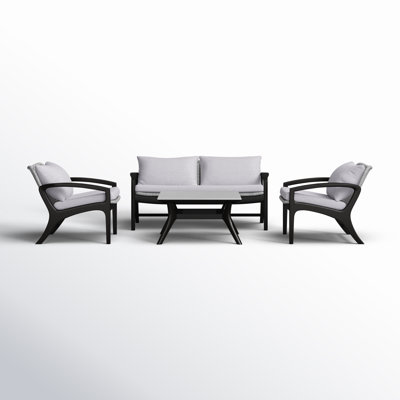 Daughtry Eucalyptus 4 - Person Patio Conversation Set with Cushions