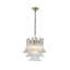 Luminaire suspendu de style moderne Mid-Century à 4 lumières en verre transparent à 4 niveaux avec finition bronze antique Kass pour salon, salle à manger Kass-992069871-1005842399-992069865