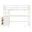 Lit mezzanine avec bureau, tiroirs et tablettes-126665794