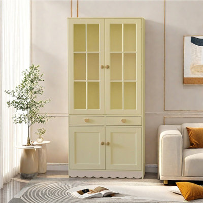 Bibliothèque en verre de style crème