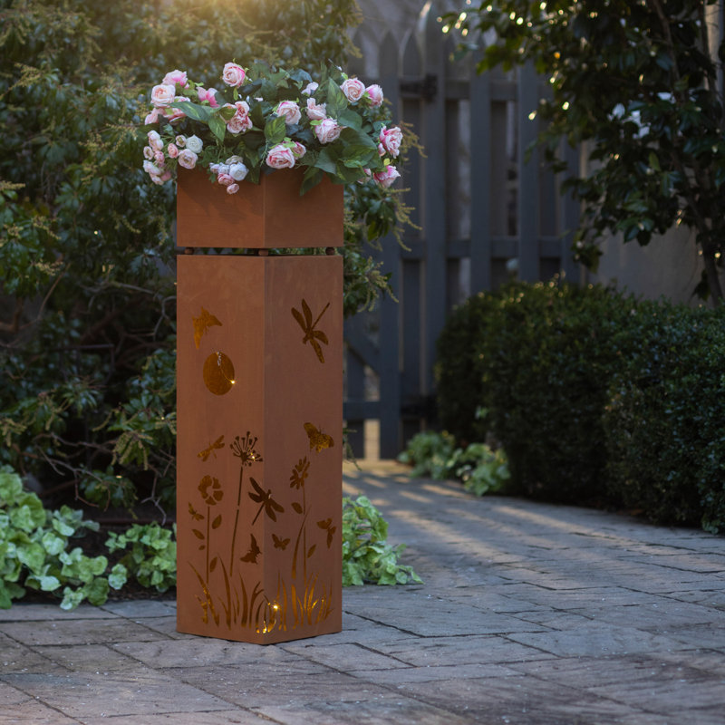 Brenin Metal Planter With LED Lights, Dragonfly