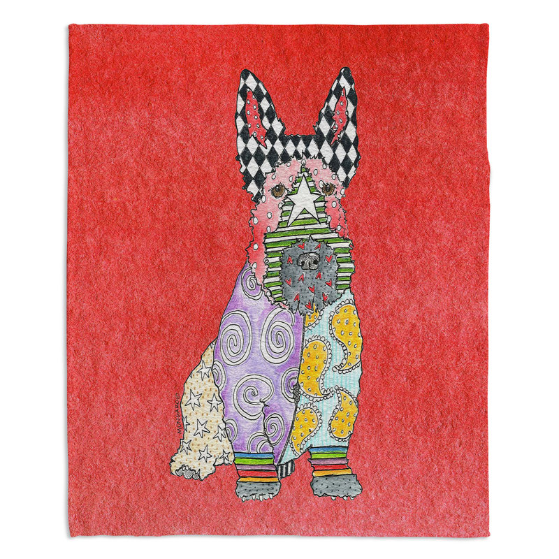  Couverture pour chien Schnauzer, 68 po x 80 po, Melon d'eau, Terrier écossais