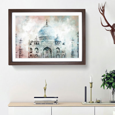Colourful Taj Mahal in Agra India in Abstract - Picture Frame Graphic Art Print
