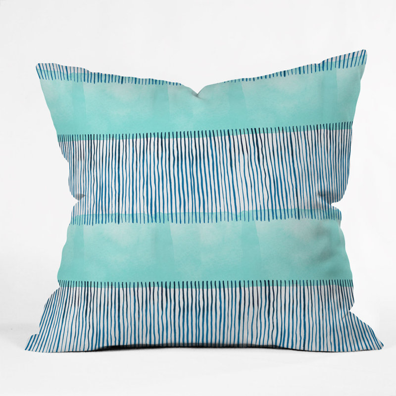 Housse et insert de coussin carré intérieur / extérieur Ninola Design Minimal, 18 po x 18 po, Bleu