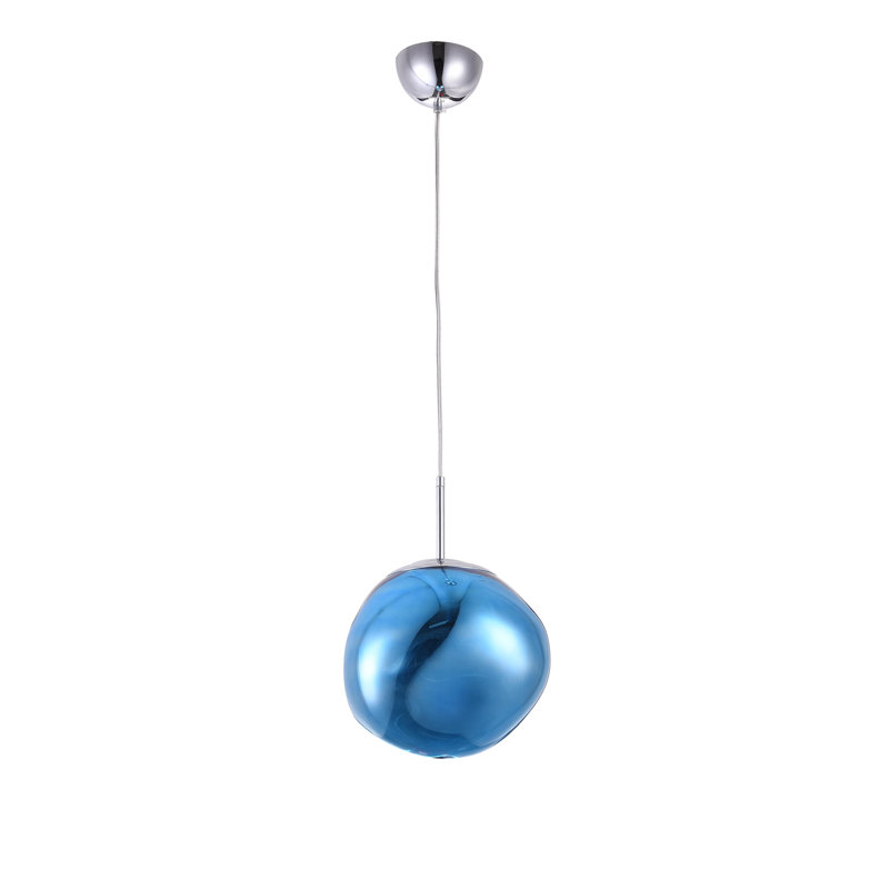 Luminaire suspendu moderne 1 lumière Rodman, Bleu, H 11 po x l 11 po x P 11 po