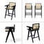 Tabouret de bar minimaliste moderne de 27 po avec siège en bois massif, structure en bois massif-475079520