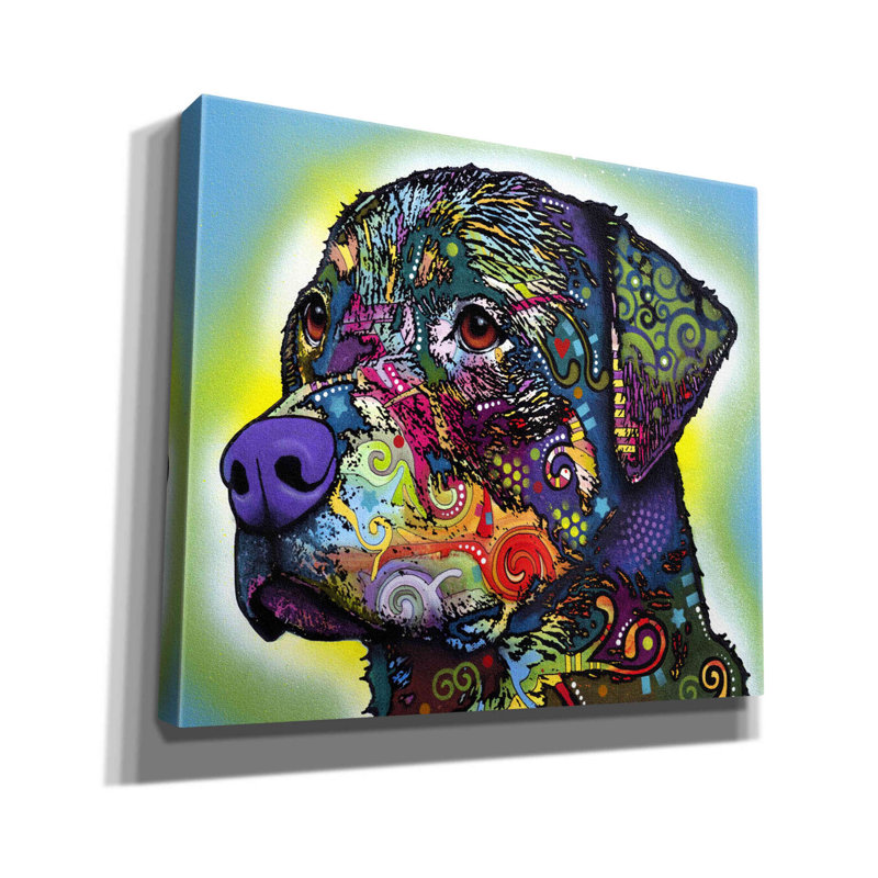«The Rottweiler» par Dean Russo, impression sur toile tendue
