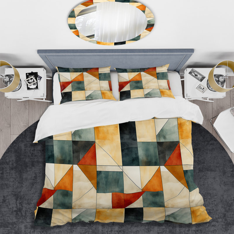 Ensemble de housse de couette en microfibre jaune et bleu sarcelle Natural Tones